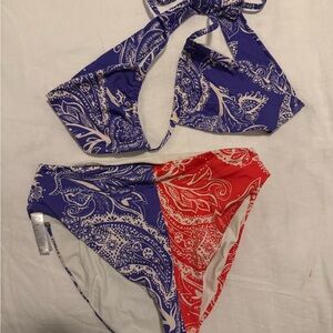 Mara Hoffman purple and red bandana bikini